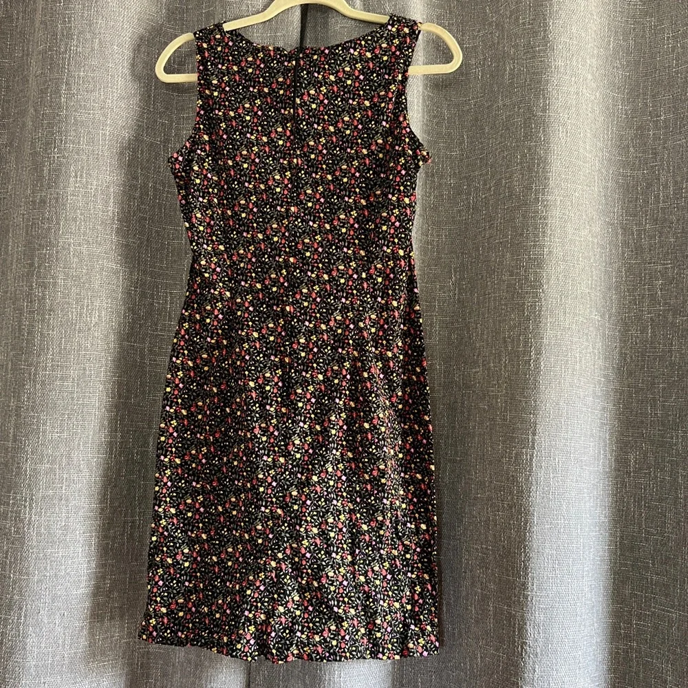 Vintage 90’s Betsy Lauren - ditsy floral print on black mini dress - size 10 - Picture 6 of 14